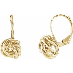 14k Yellow Lever Back Knot Earrings 392$